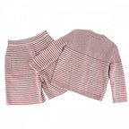 Chanel Set Summer Knit Border Cardigan Shorts 36 Red White Paper Cotton Silk — view 2