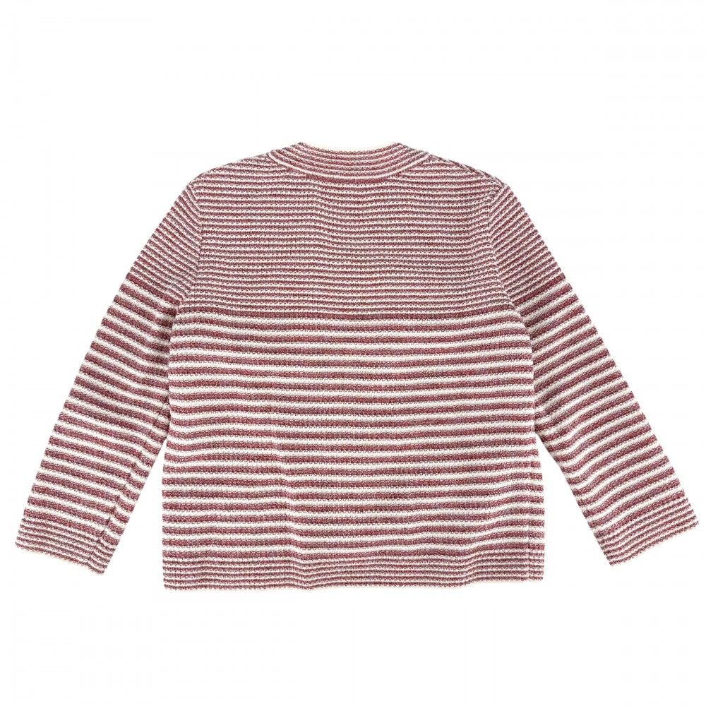 Chanel Set Summer Knit Border Cardigan Shorts 36 Red White Paper Cotton Silk — view 4