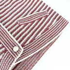 Chanel Set Summer Knit Border Cardigan Shorts 36 Red White Paper Cotton Silk — view 8