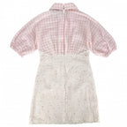 Chanel Dress Tweed Check Coco Button Sequin 38 Pink White Spring Summer Autumn — view 2