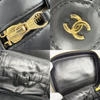 Chanel Pouch Makeup Bicolor Vanity Leather Black Gold — view 7