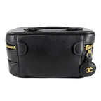 Chanel Pouch Makeup Bicolor Vanity Leather Black Gold — view 2