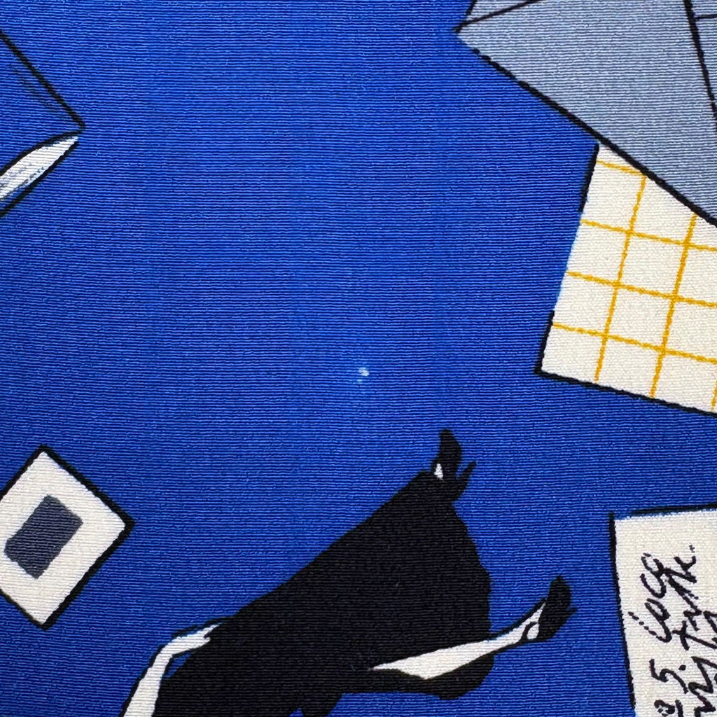 Chanel CC Logo Scarf Silk Blue Black Multicolor — view 6