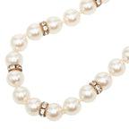 Celine Pearl Necklace Gold Silver Faux Metal Plated