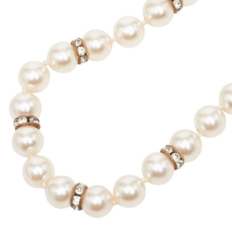 Celine Pearl Necklace Gold Silver Faux Metal Plated