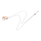 Fendi Logo Cube Necklace Silver Pink Orange Metal — view 4
