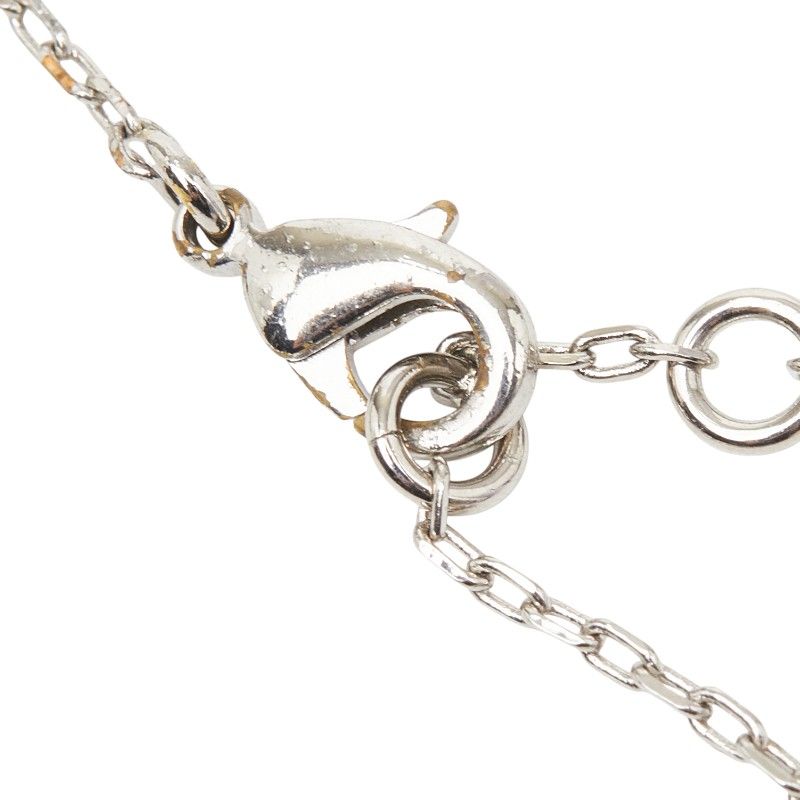 Fendi Logo Cube Necklace Silver Pink Orange Metal — view 5