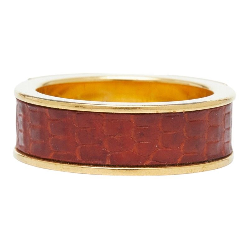 Hermes Kelly Scarf Ring Gold Plated Leather — view 4