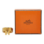 Hermes Kelly Scarf Ring Gold Plated Leather — view 6