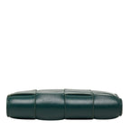 Bottega Veneta Maxi Intrecciato Cassette Bifold Wallet Green Leather — view 3