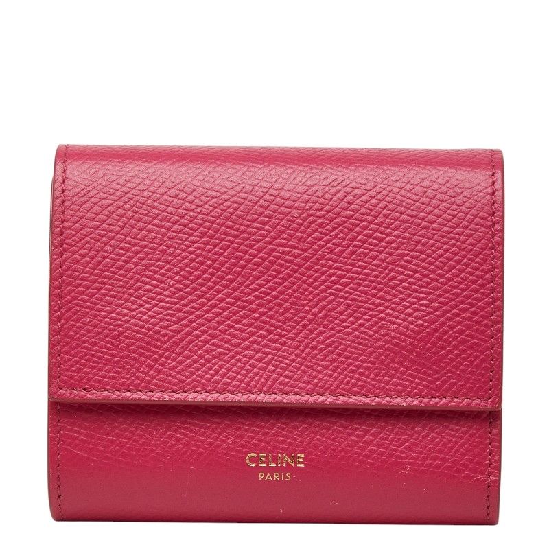 Celine Small Trifold Wallet Pink Leather