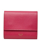 Celine Small Trifold Wallet Pink Leather
