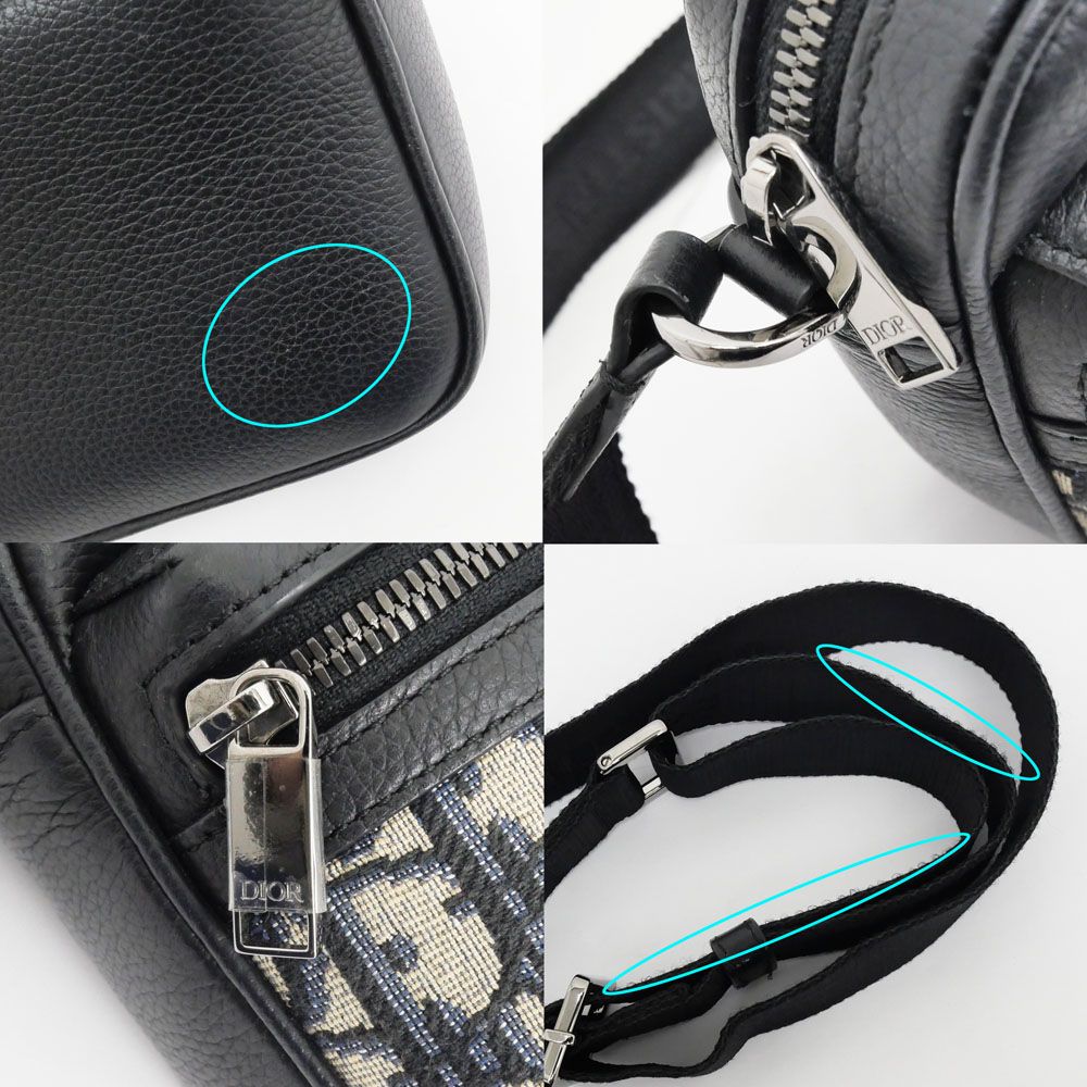 Dior Rider 2.0 Zip Messenger Bag Mini Navy Shoulder Oblique — view 8