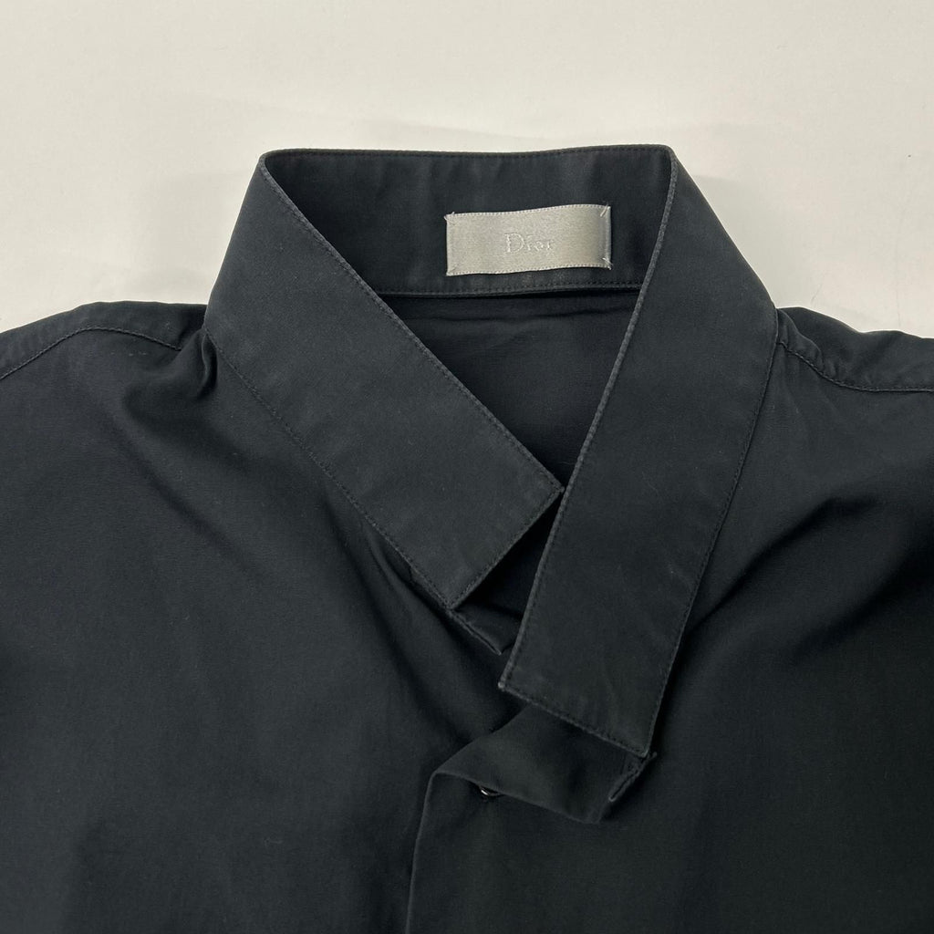 Dior Homme Dark Navy Stand Color Cotton Broad Dress Shirt 37 — view 6
