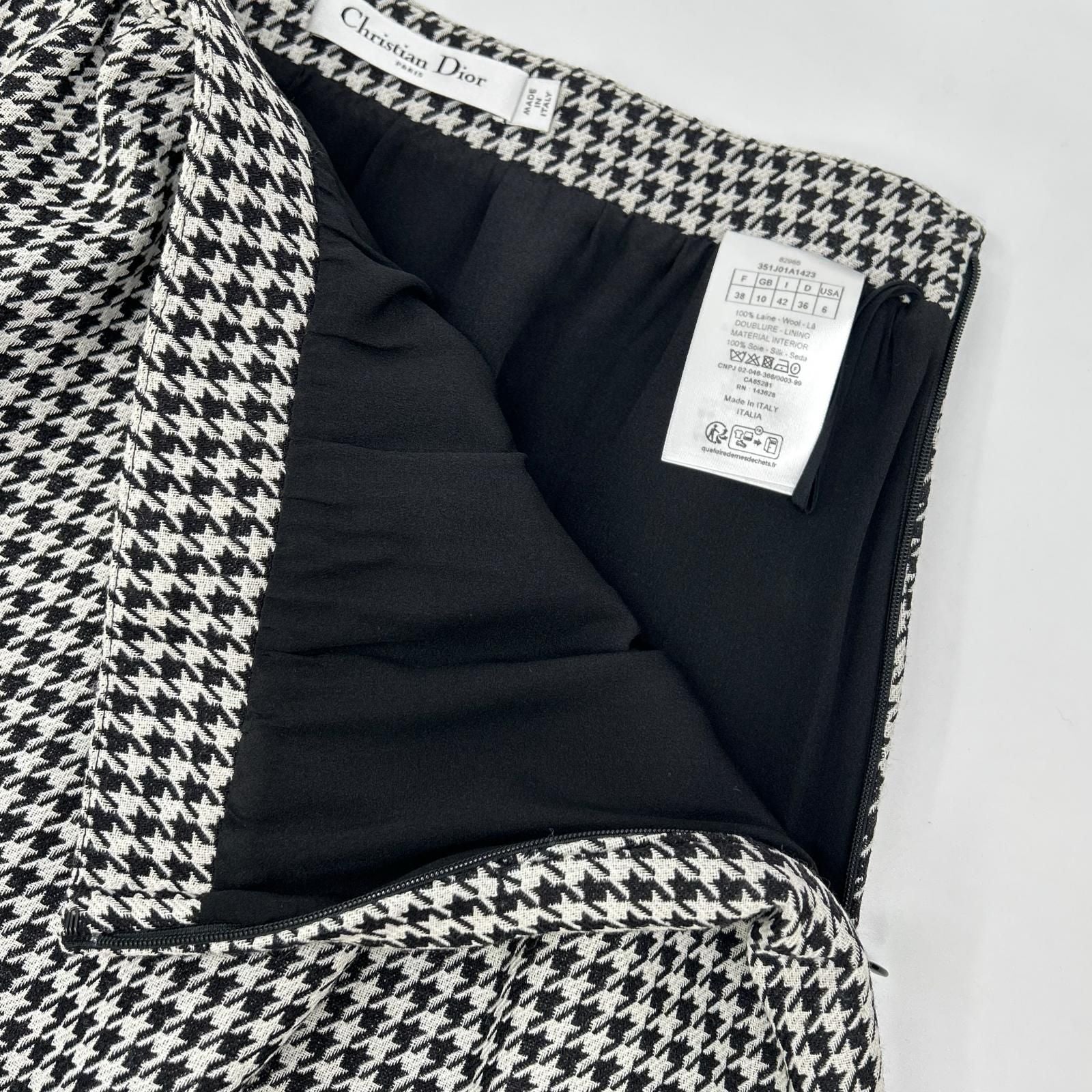 Dior Houndstooth Midi Skirt — view 7