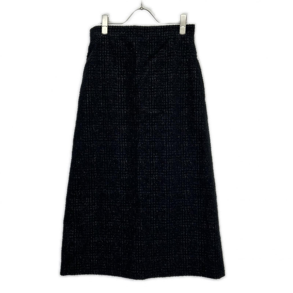 Dior Black Lame Tweed Calf Skirt — view 2