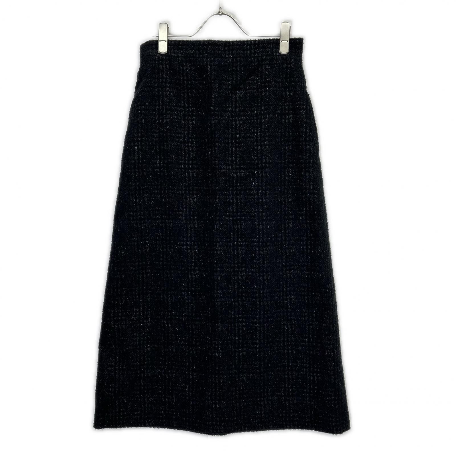 Dior Black Lame Tweed Calf Skirt — view 2
