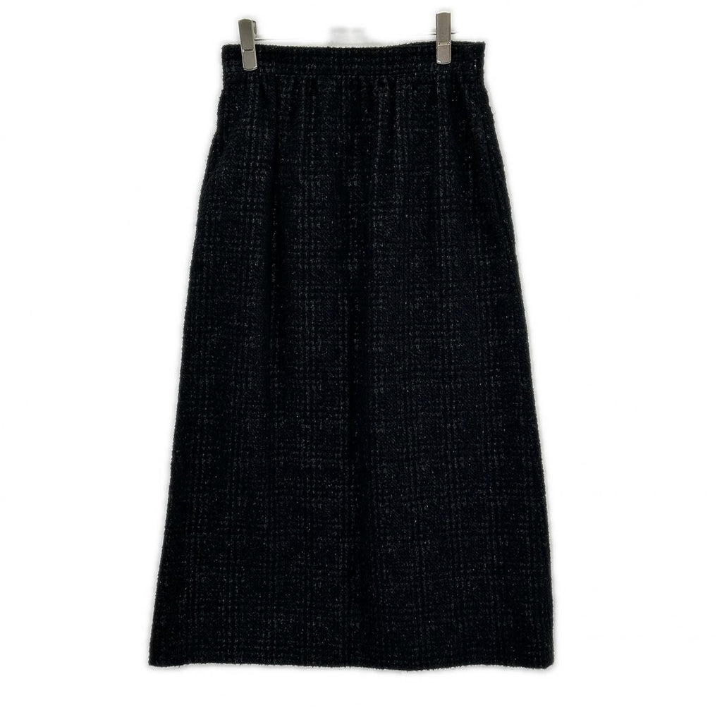 Dior Black Lame Tweed Calf Skirt