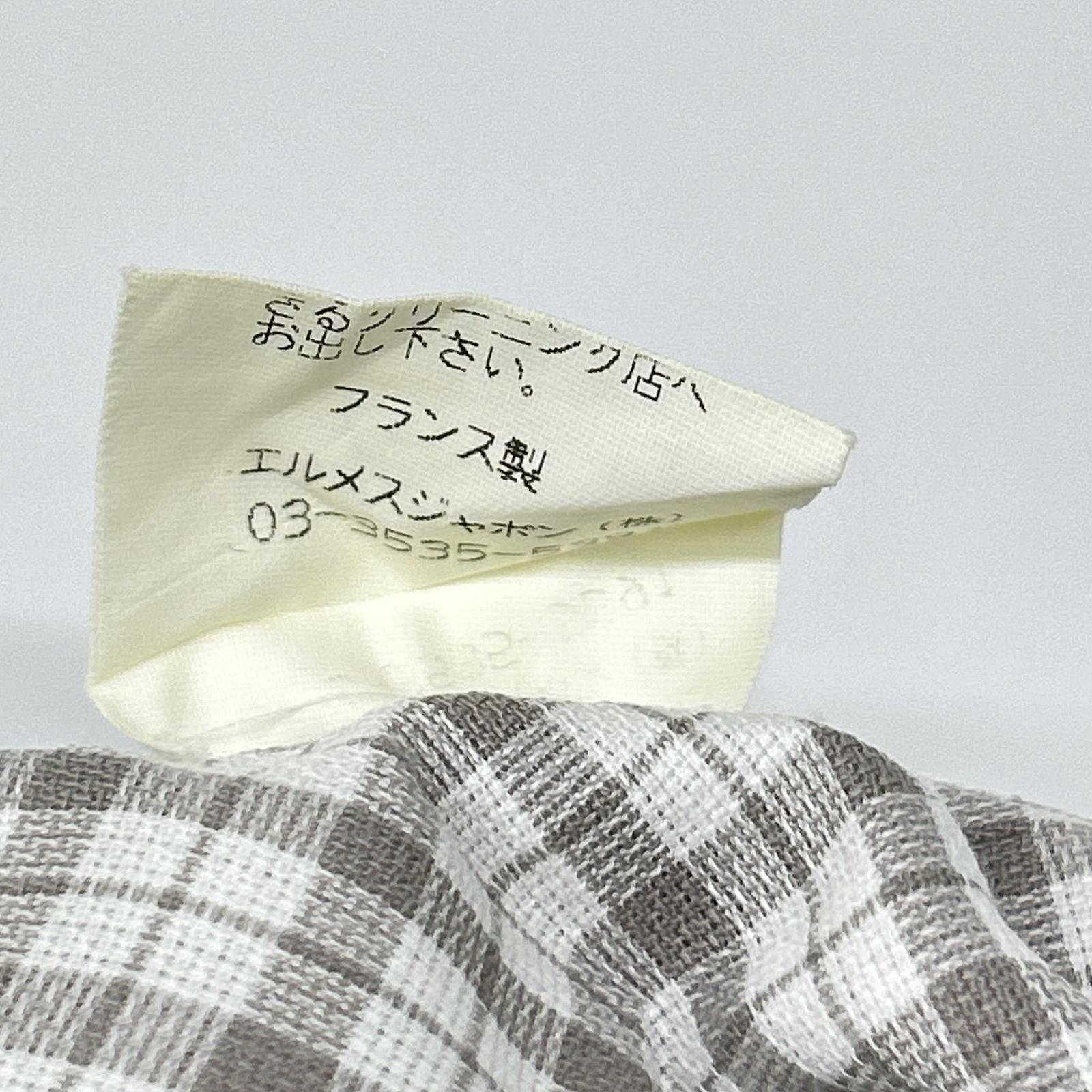 Hermes Long Sleeve Shirt Series Button Gray Check — view 6