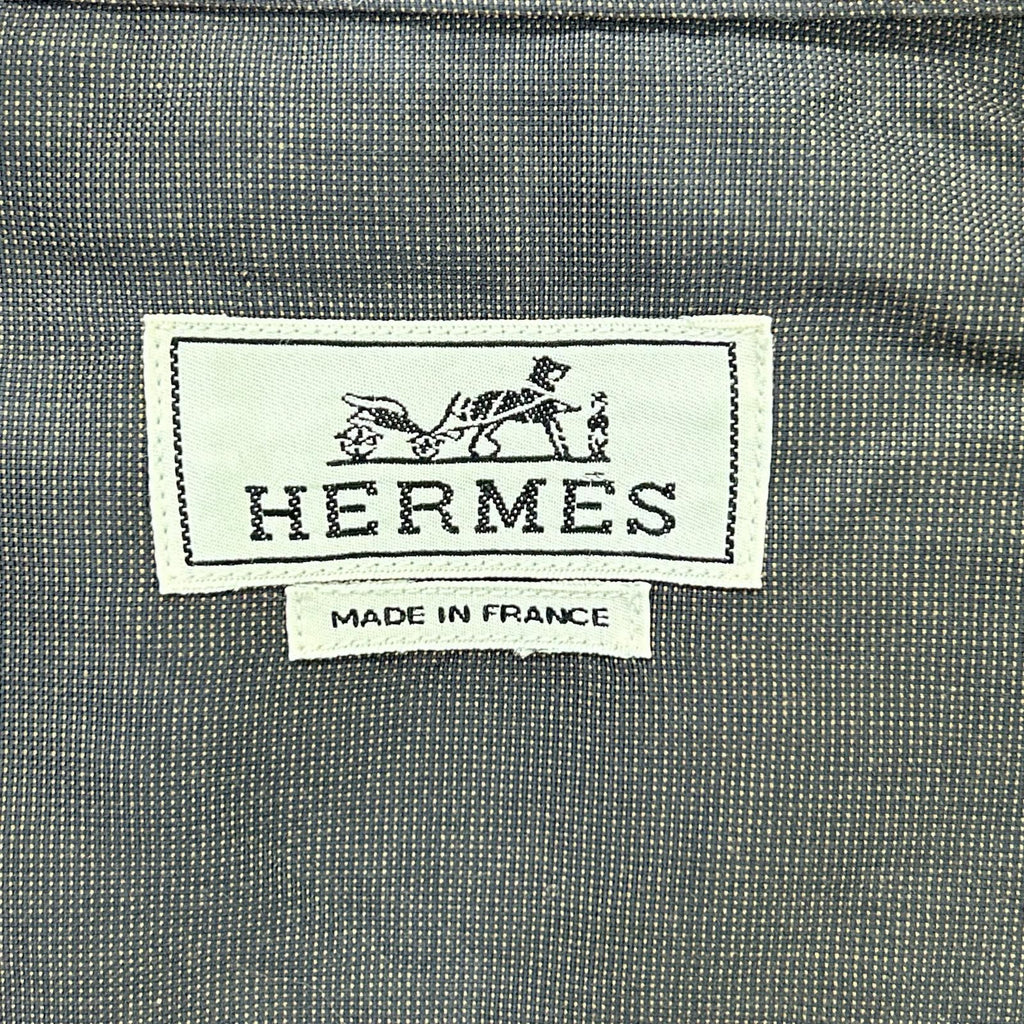 Hermes Long Sleeve Shirt Series Button Brown Stitch — view 4