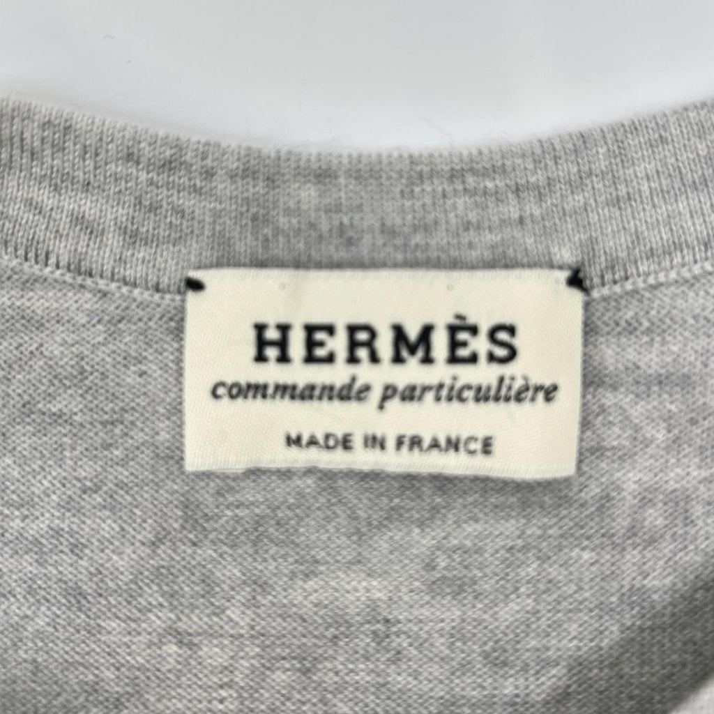 Hermes White Gray Twill Lane Sleeveless Knit 36 Sweater — view 3