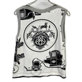 Hermes White Gray Twill Lane Sleeveless Knit 36 Sweater