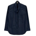 Hermes Navy Cotton Button Bowtie Shirt 38