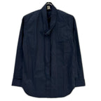 Hermes Navy Cotton Button Bowtie Shirt 38