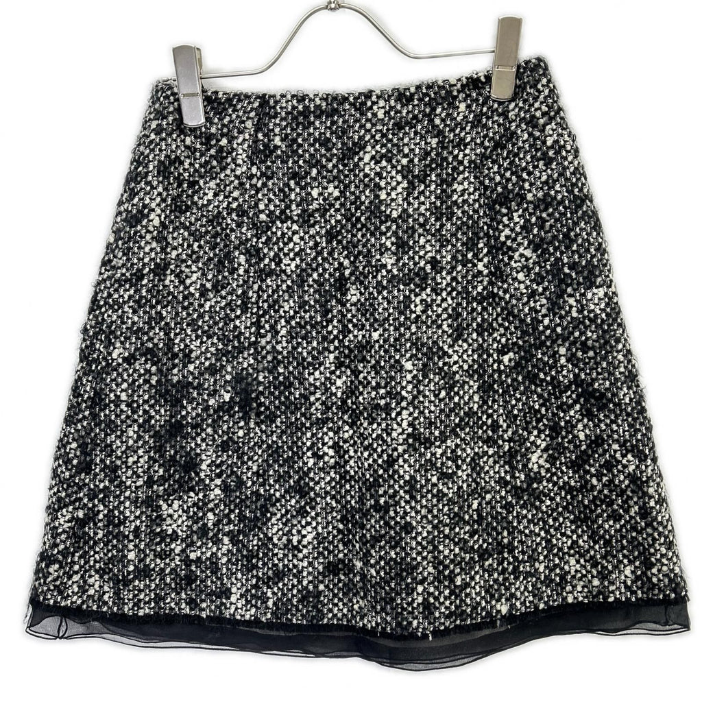 Dior Black Wool Mohair Tweed Skirt 34