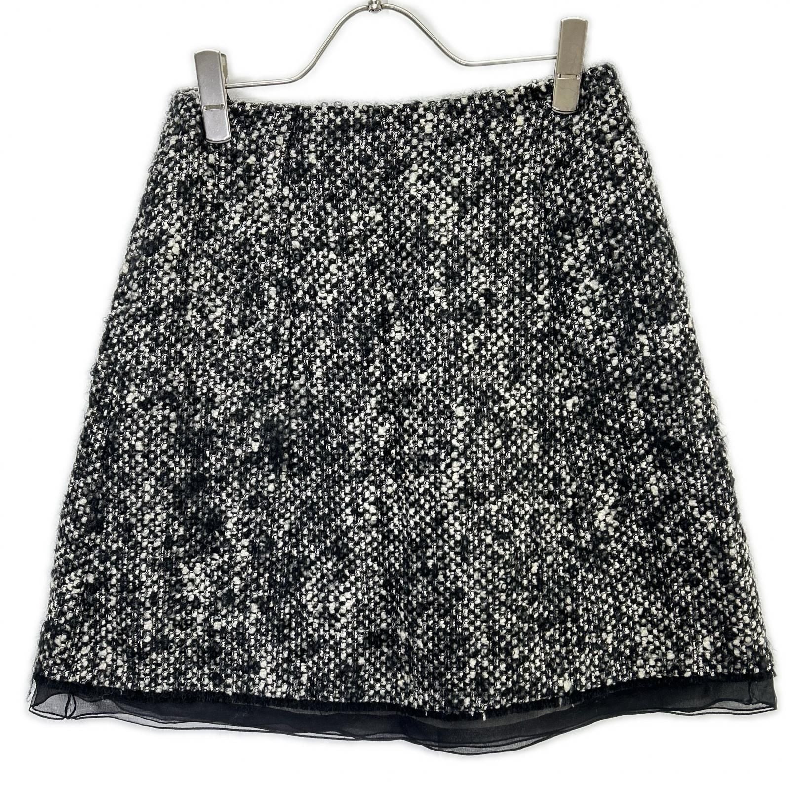 Dior Black Wool Mohair Tweed Skirt 34