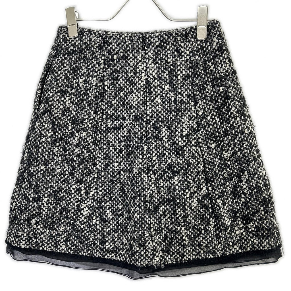 Dior Black Wool Mohair Tweed Skirt 34 — view 2