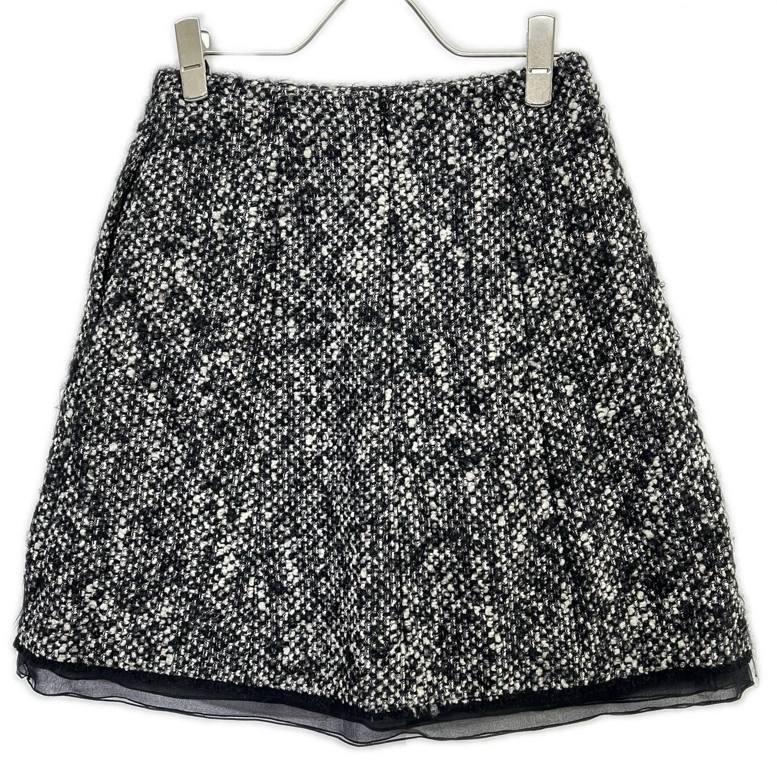 Dior Black Wool Mohair Tweed Skirt 34 — view 2