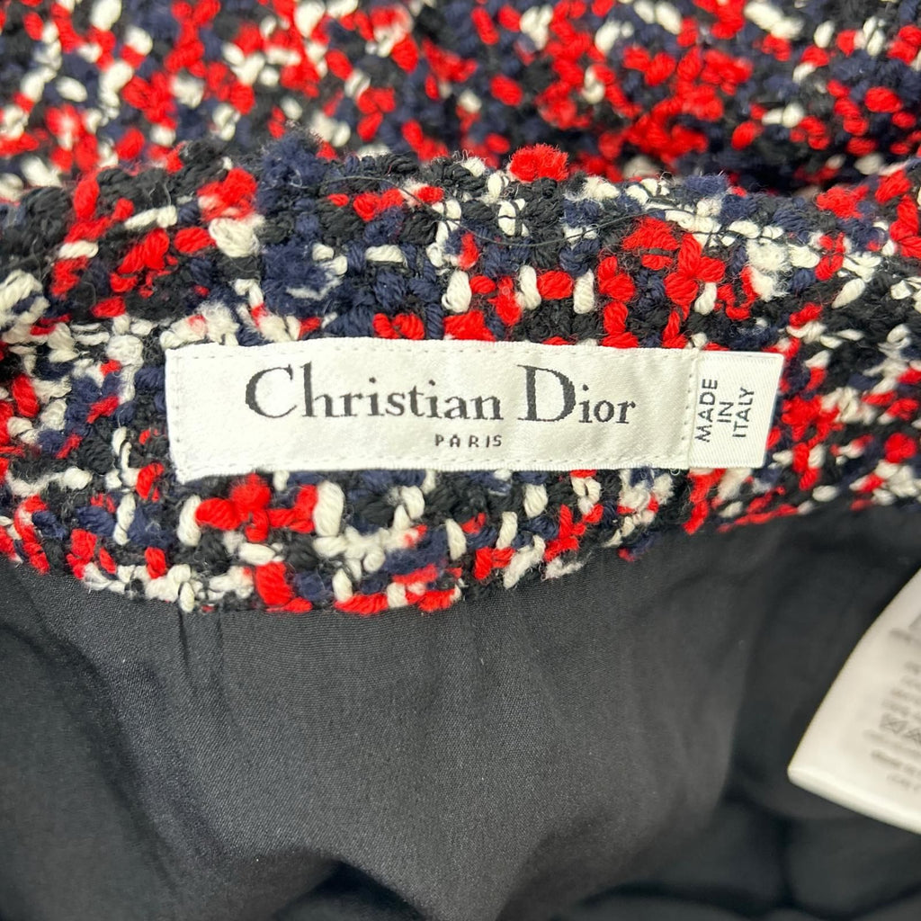 Dior Red Black Wool Tweed Skirt 34 — view 3