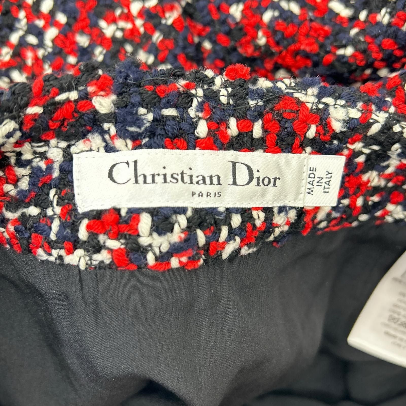 Dior Red Black Wool Tweed Skirt 34 — view 3