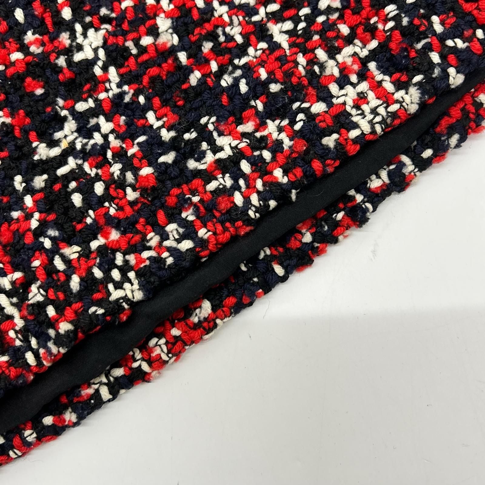 Dior Red Black Wool Tweed Skirt 34 — view 8