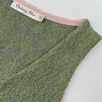 Dior Green Pink Cotton Lame Knit Dress 34 — view 7