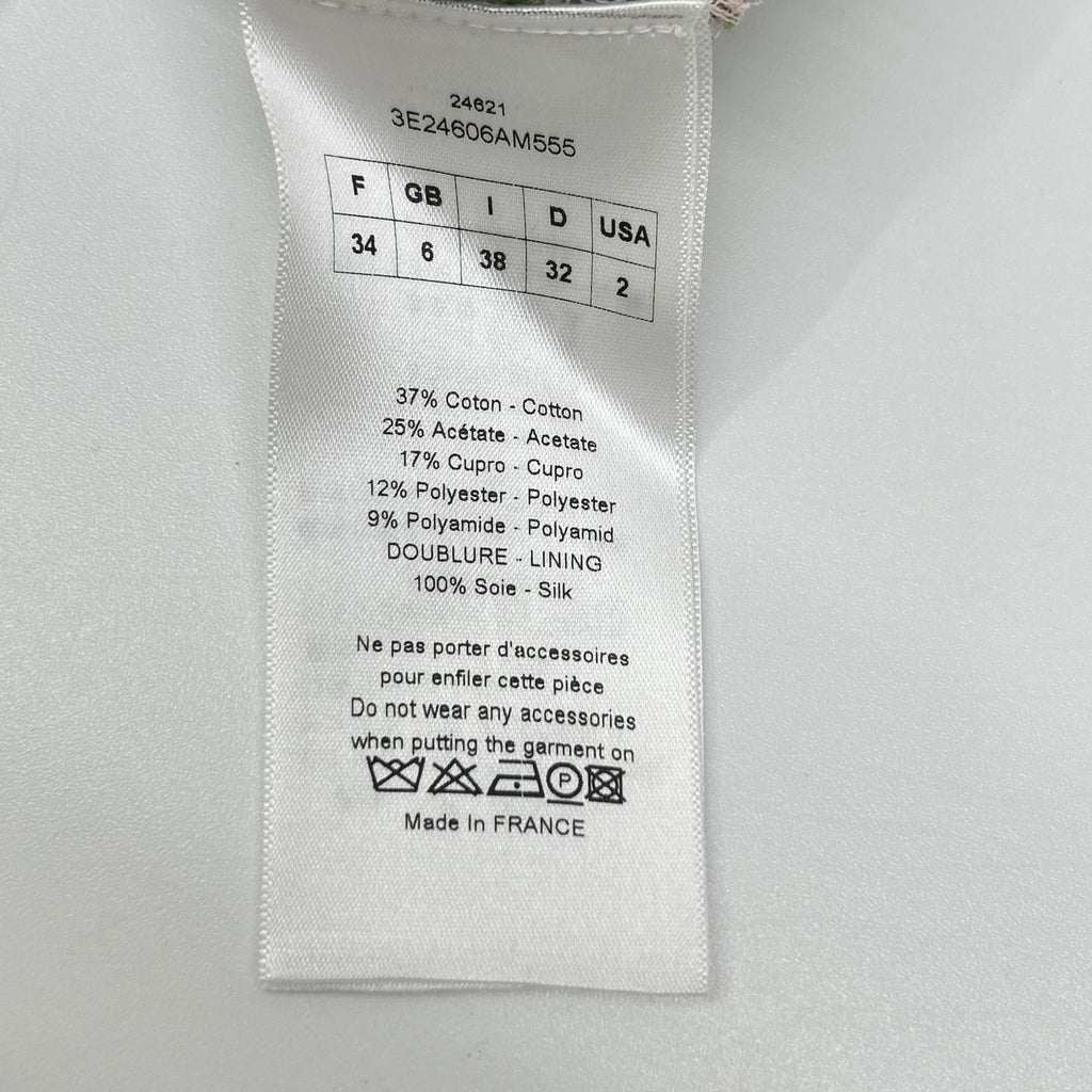 Dior Green Pink Cotton Lame Knit Dress 34 — view 5