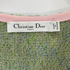 Dior Green Pink Cotton Lame Knit Dress 34 — view 4