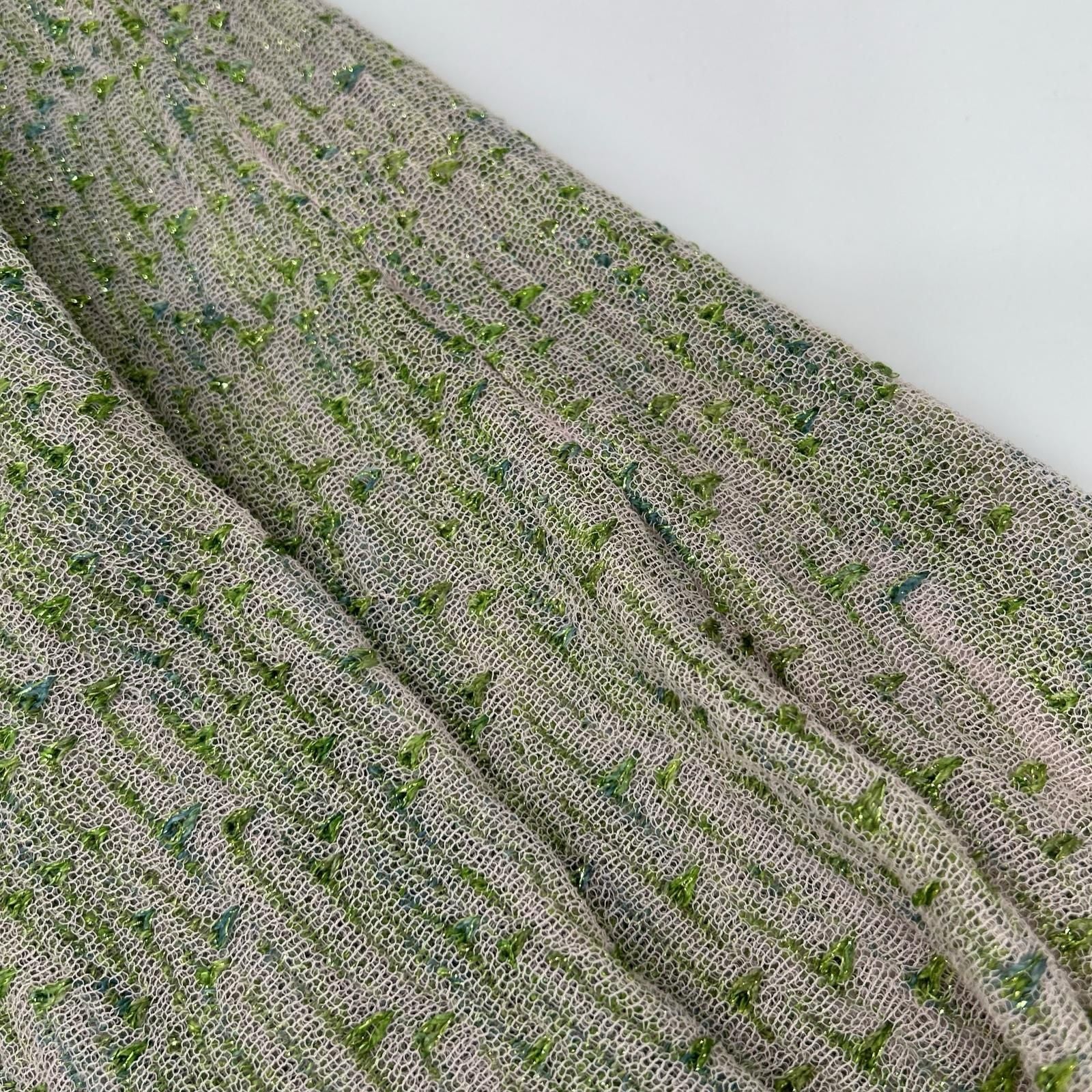 Dior Green Pink Cotton Lame Knit Dress 34 — view 8