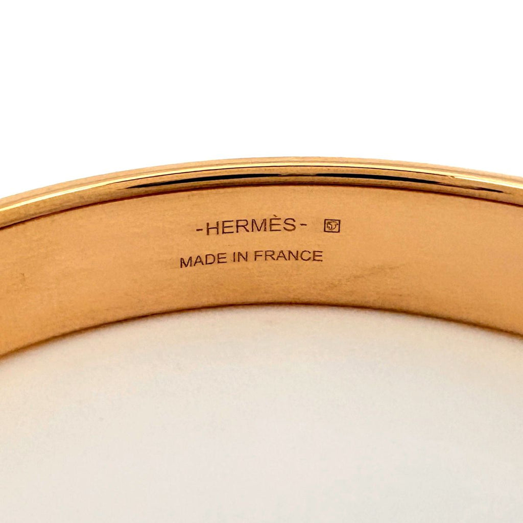 Hermes Olympe Bangle Gold Plated Black Bracelet — view 4