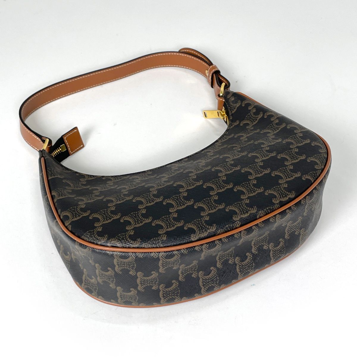 Celine Ava Shoulder Bag Triomphe Black Brown — view 2