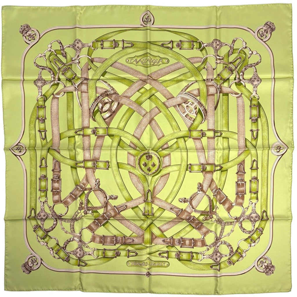 Hermes Carre 90 Avalcadour Scarf Cavalcadour Silk Green Multicolor