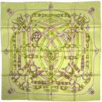 Hermes Carre 90 Avalcadour Scarf Cavalcadour Silk Green Multicolor