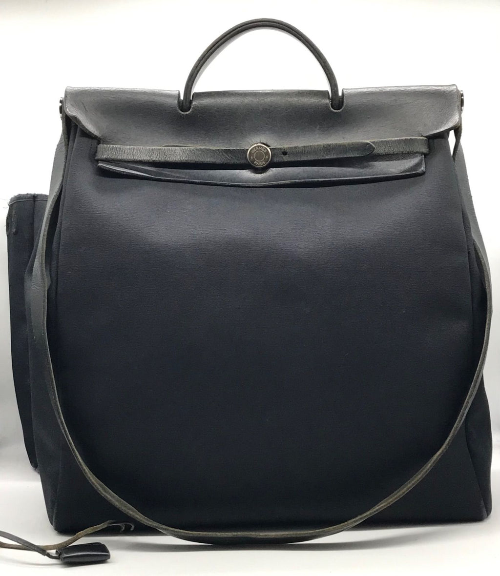 Hermes Herbag MM 2-Way Shoulder Bag Black Price Negotiation Welcome