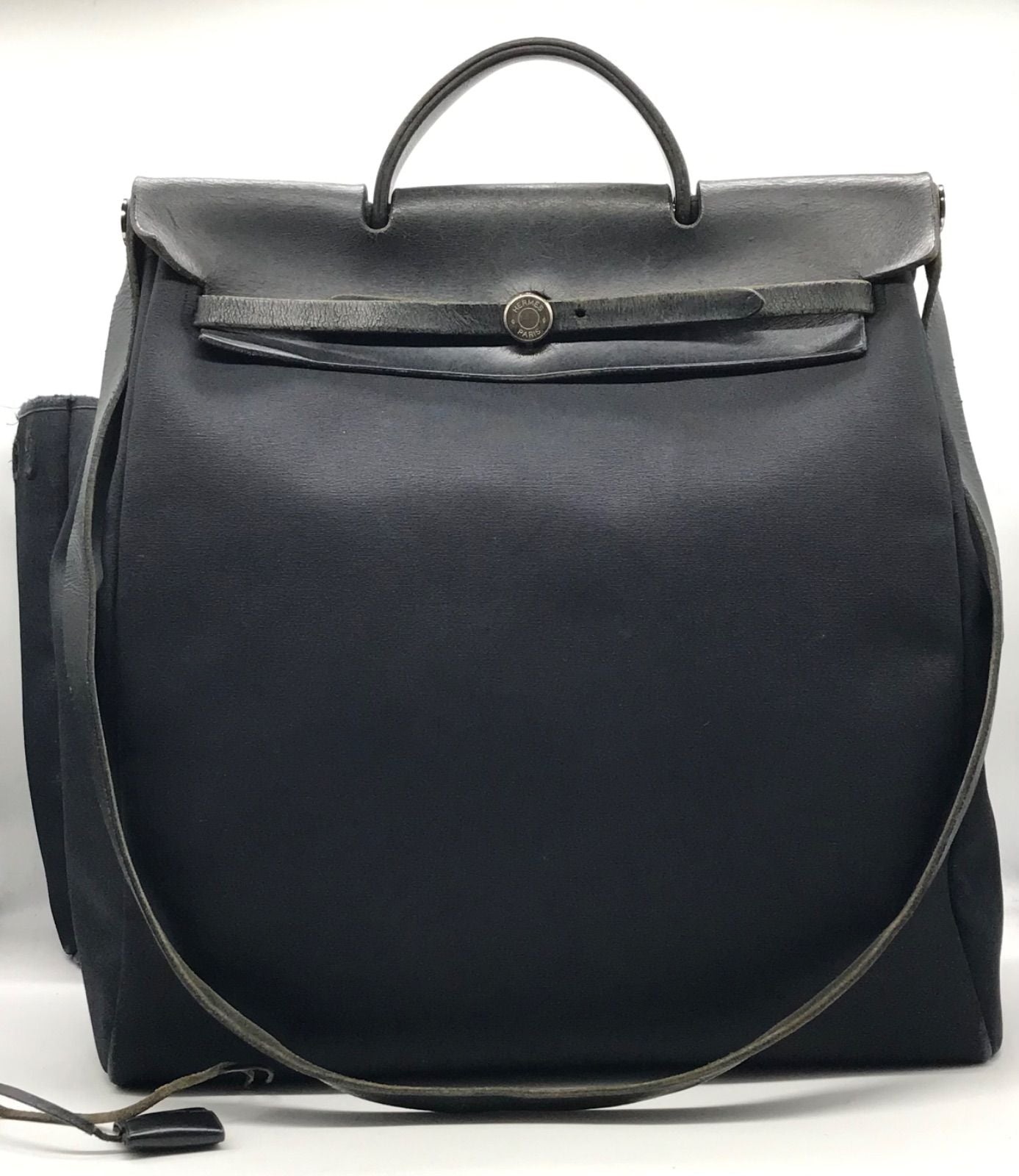 Hermes Herbag MM 2-Way Shoulder Bag Black Price Negotiation Welcome