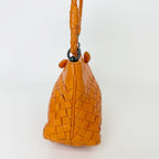Bottega Veneta Intrecciato Shoulder Bag Leather Orange Vintage — view 5
