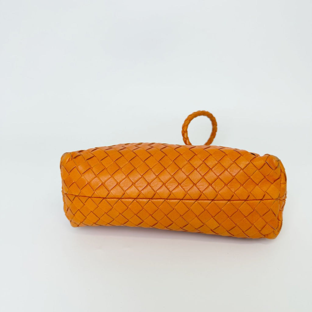 Bottega Veneta Intrecciato Shoulder Bag Leather Orange Vintage — view 6