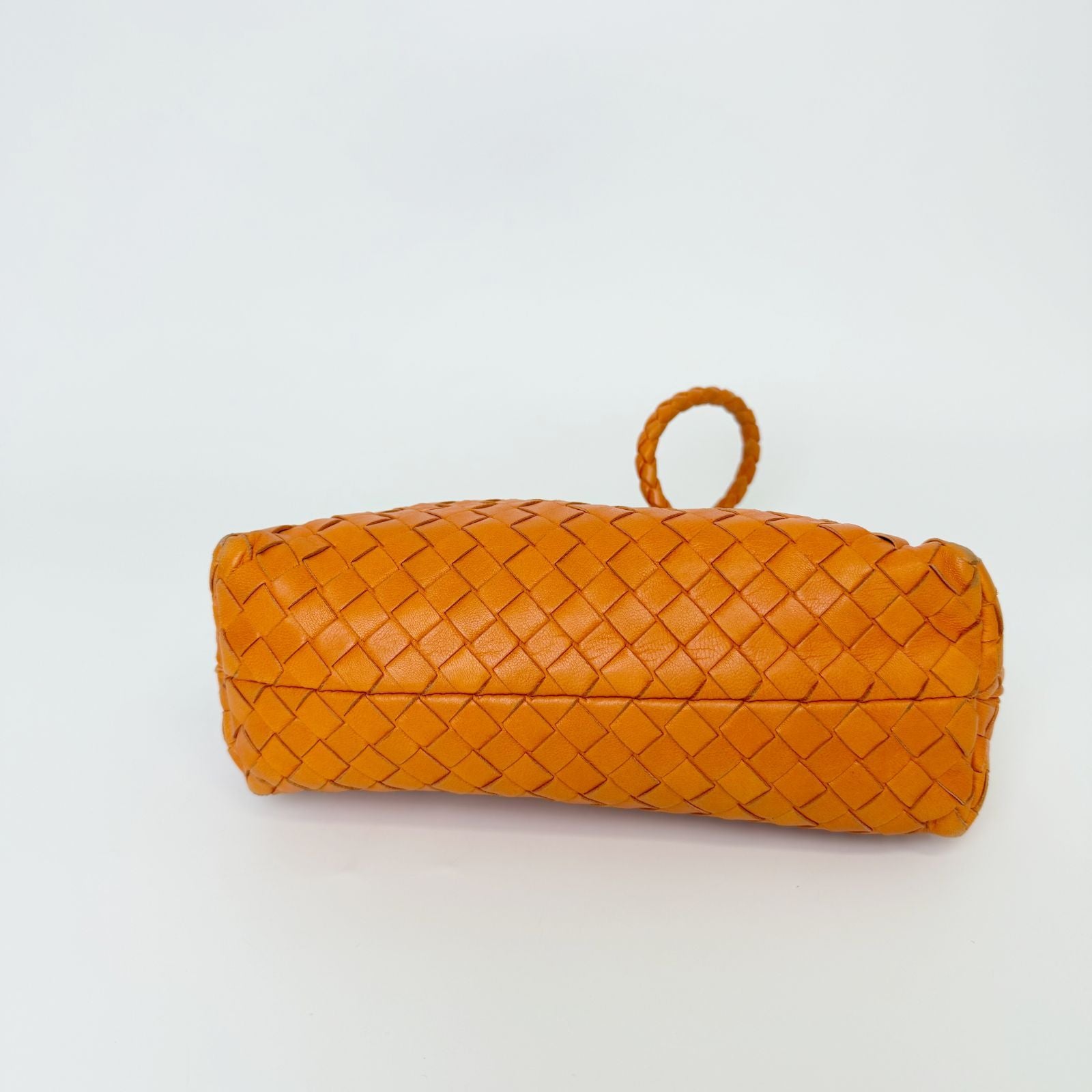 Bottega Veneta Intrecciato Shoulder Bag Leather Orange Vintage — view 6