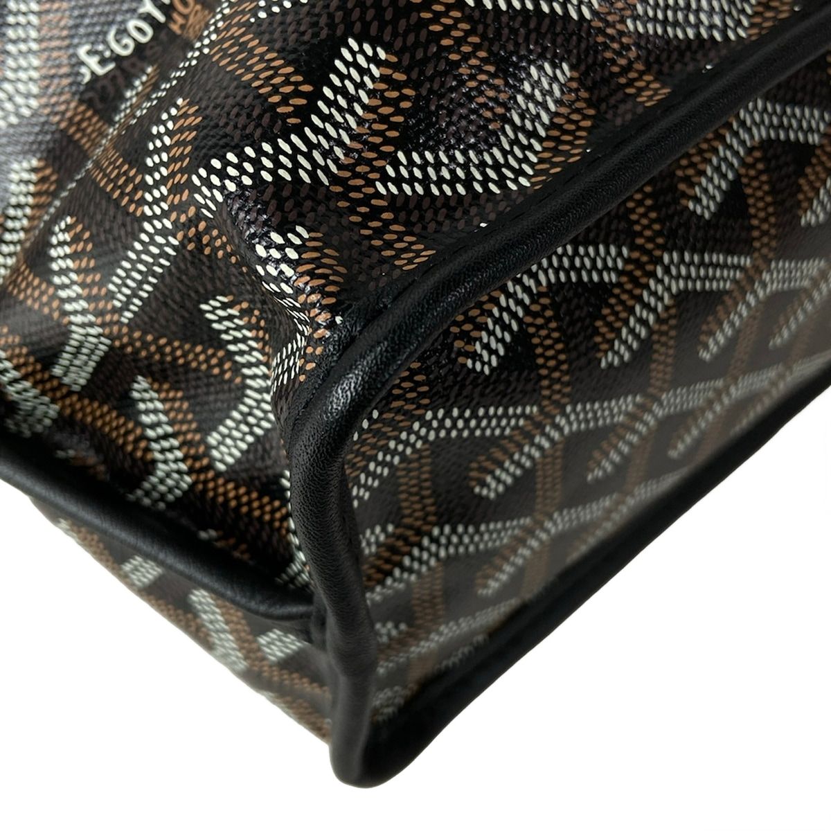 Goyard Handbag Anjou Mini Black Dark Brown White — view 7