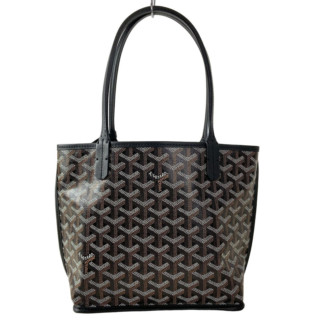 Goyard Handbag Anjou Mini Black Dark Brown White — view 3